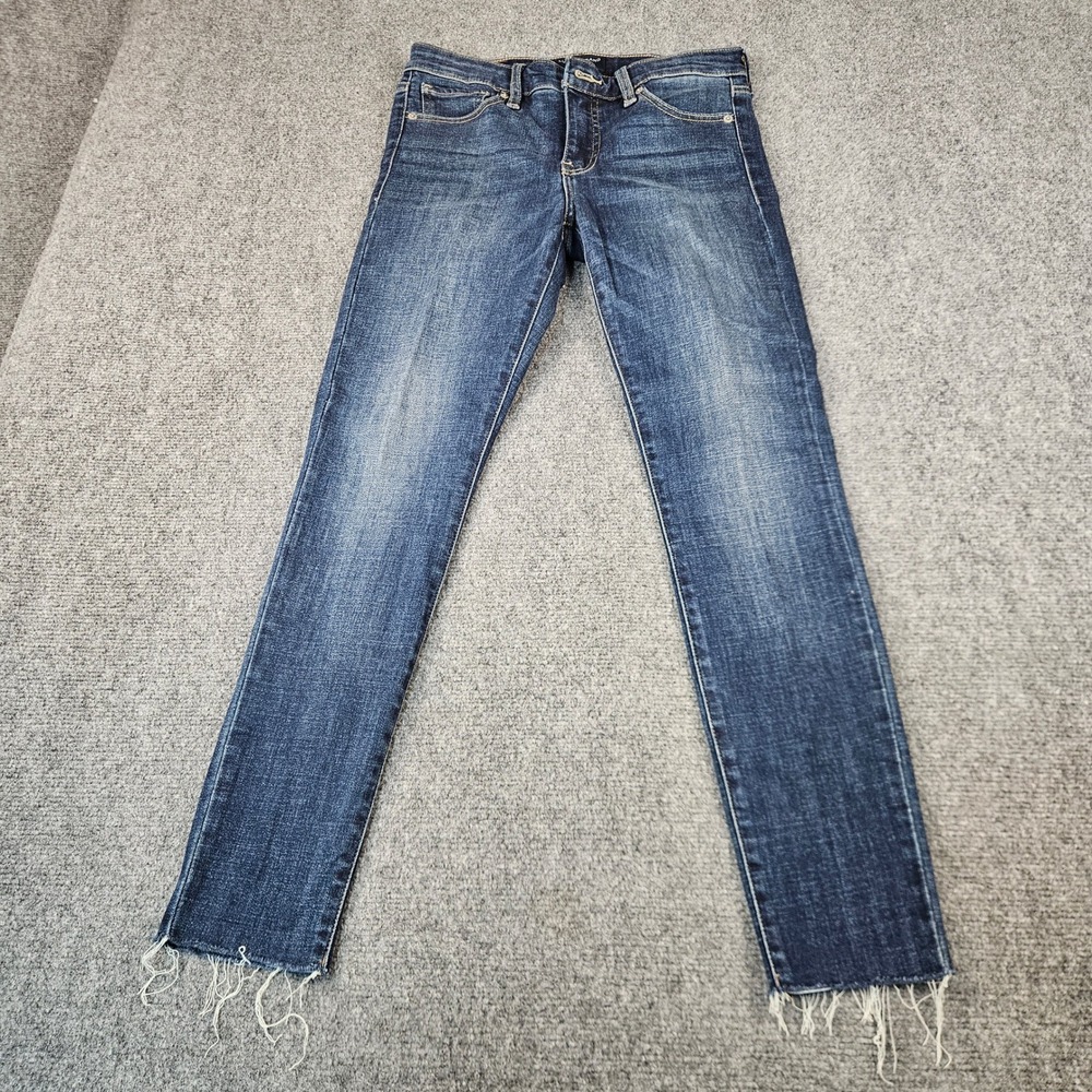 Lucky Brand Ava Mid Rise Skinny Ankle Jeans Dark Wash Raw Hem 2/26 7WP10328K2‎